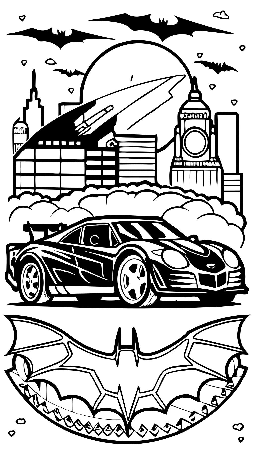 Página para colorear de Batmobile